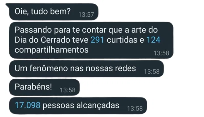 Cliente comemora 291 curtidas, 124 compartilhamentos e 17.098 pessoas alcançadas